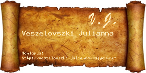 Veszelovszki Julianna névjegykártya